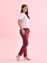 Load image into Gallery viewer, Go Colors Maroon Cotton Cambric Cotton Pants

