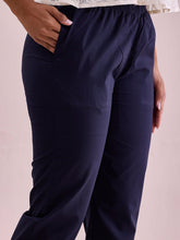 Load image into Gallery viewer, Go Colors Navy Cotton Cambric Cotton Pants
