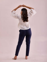 Load image into Gallery viewer, Go Colors Navy Cotton Cambric Cotton Pants
