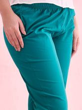 Load image into Gallery viewer, Go Colors Peacock Green Cotton Cambric Cotton Pants
