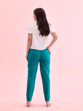 Load image into Gallery viewer, Go Colors Peacock Green Cotton Cambric Cotton Pants

