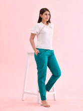 Load image into Gallery viewer, Go Colors Peacock Green Cotton Cambric Cotton Pants
