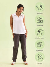 Load image into Gallery viewer, Go Colors Silver Grey Cotton Cambric Cotton Pants
