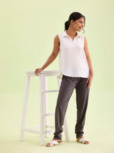 Load image into Gallery viewer, Go Colors Silver Grey Cotton Cambric Cotton Pants
