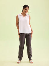 Load image into Gallery viewer, Go Colors Silver Grey Cotton Cambric Cotton Pants
