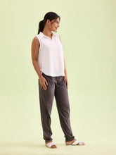 Load image into Gallery viewer, Go Colors Silver Grey Cotton Cambric Cotton Pants
