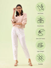 Load image into Gallery viewer, Go Colors White Cotton Cambric Cotton Pants
