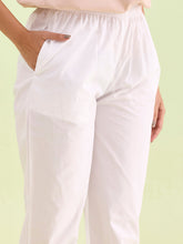 Load image into Gallery viewer, Go Colors White Cotton Cambric Cotton Pants
