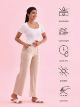 Load image into Gallery viewer, Go Colors Beige Linen Cargo Pants
