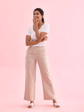Load image into Gallery viewer, Go Colors Beige Linen Cargo Pants
