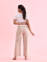 Load image into Gallery viewer, Go Colors Beige Linen Cargo Pants
