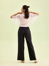 Load image into Gallery viewer, Go Colors Black Linen Cargo Pants

