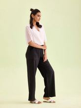 Load image into Gallery viewer, Go Colors Black Linen Cargo Pants
