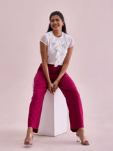 Load image into Gallery viewer, Go Colors Dark Rose Linen Cargo Pants
