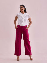 Load image into Gallery viewer, Go Colors Dark Rose Linen Cargo Pants
