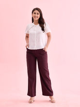 Load image into Gallery viewer, Go Colors Dark Wine Linen Cargo Pants
