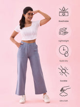 Load image into Gallery viewer, Go Colors Jeans Blue Linen Cargo Pants
