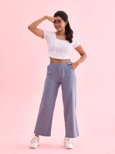 Load image into Gallery viewer, Go Colors Jeans Blue Linen Cargo Pants
