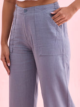 Load image into Gallery viewer, Go Colors Jeans Blue Linen Cargo Pants
