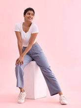 Load image into Gallery viewer, Go Colors Jeans Blue Linen Cargo Pants

