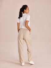 Load image into Gallery viewer, Go Colors Light Beige Linen Cargo Pants
