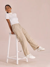 Load image into Gallery viewer, Go Colors Light Beige Linen Cargo Pants
