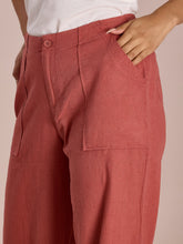 Load image into Gallery viewer, Go Colors Rust Linen Cargo Pants
