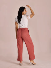 Load image into Gallery viewer, Go Colors Rust Linen Cargo Pants
