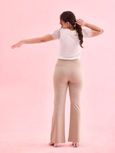 Load image into Gallery viewer, Go Colors Beige Roma Ponte Flared Pant
