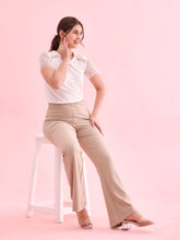 Load image into Gallery viewer, Go Colors Beige Roma Ponte Flared Pant
