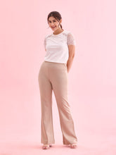 Load image into Gallery viewer, Go Colors Beige Roma Ponte Flared Pant
