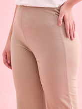 Load image into Gallery viewer, Go Colors Beige Roma Ponte Flared Pant
