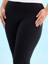 Load image into Gallery viewer, Go Colors Black Roma Ponte Flared Pant
