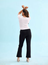 Load image into Gallery viewer, Go Colors Black Roma Ponte Flared Pant
