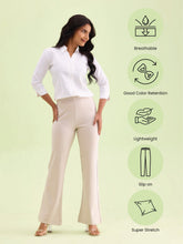 Load image into Gallery viewer, Go Colors Cream Roma Ponte Flared Pant
