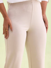 Load image into Gallery viewer, Go Colors Cream Roma Ponte Flared Pant
