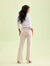 Load image into Gallery viewer, Go Colors Cream Roma Ponte Flared Pant
