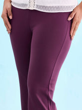 Load image into Gallery viewer, Go Colors Dark Wine Roma Ponte Flared Pant
