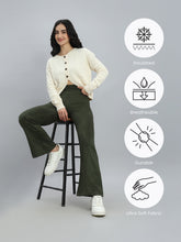 Load image into Gallery viewer, Go Colors Dark Olive Suede Bell Bottom
