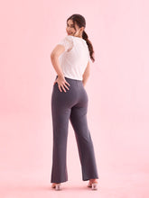 Load image into Gallery viewer, Go Colors Medium Grey Roma Ponte Flared Pant
