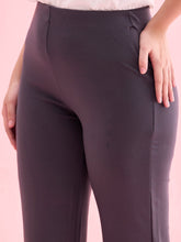 Load image into Gallery viewer, Go Colors Medium Grey Roma Ponte Flared Pant
