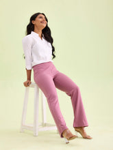 Load image into Gallery viewer, Go Colors Rusty Pink Roma Ponte Flared Pant
