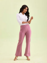 Load image into Gallery viewer, Go Colors Rusty Pink Roma Ponte Flared Pant

