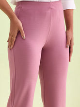 Load image into Gallery viewer, Go Colors Rusty Pink Roma Ponte Flared Pant
