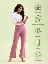 Load image into Gallery viewer, Go Colors Rusty Pink Roma Ponte Flared Pant
