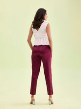 Load image into Gallery viewer, Go Colors Dark Wine Polyester Shiny Pants
