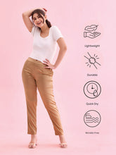 Load image into Gallery viewer, Go Colors Deep Gold Polyester Shiny Pants
