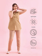Load image into Gallery viewer, Go Colors Gold Polyester Shiny Pants
