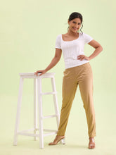 Load image into Gallery viewer, Go Colors Medium Gold Polyester Shiny Pants
