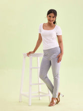 Load image into Gallery viewer, Go Colors Silver Polyester Shiny Pants
